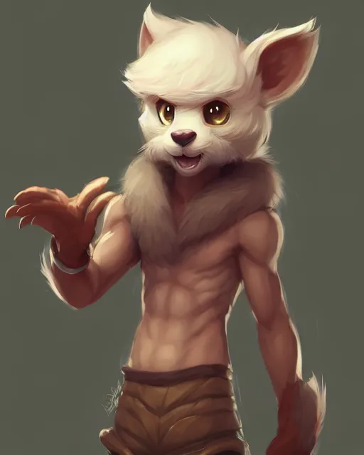 Image similar to character concept art of a cute young male anthropomorphic furry | | cute - fine - face, pretty face, key visual, realistic shaded perfect face, fine details by stanley artgerm lau, wlop, rossdraws, james jean, andrei riabovitchev, marc simonetti, and sakimichan, trending on artstation