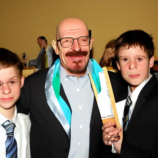 Prompt: jewish walter white at a bar mitzvah