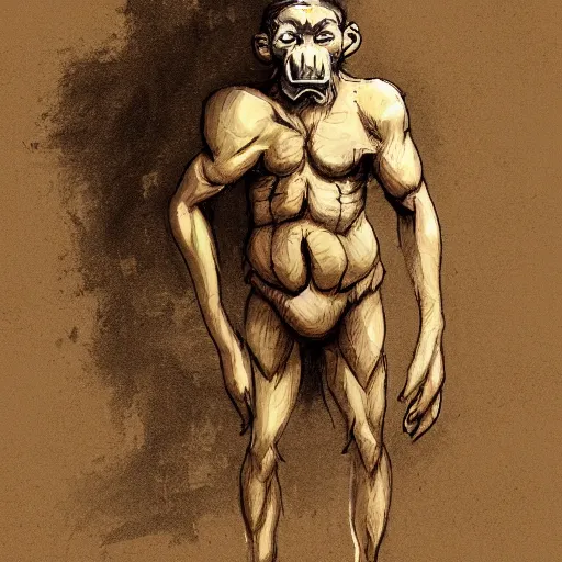 Prompt: concept art of a monkeyman