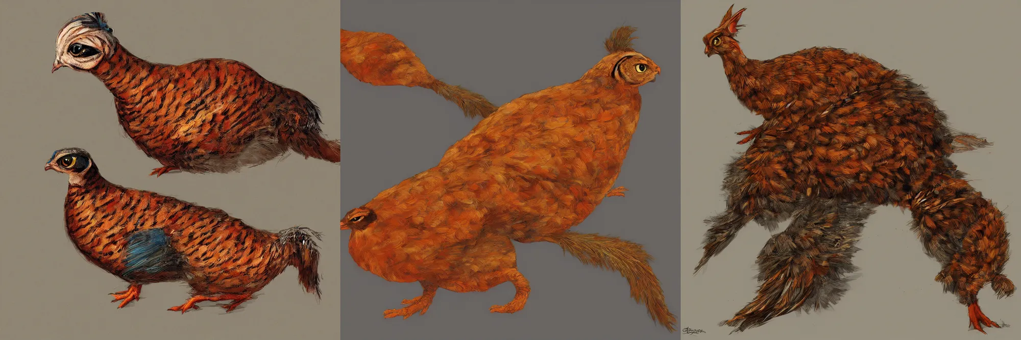 Prompt: one pheasant-cat, digital art, artstation,