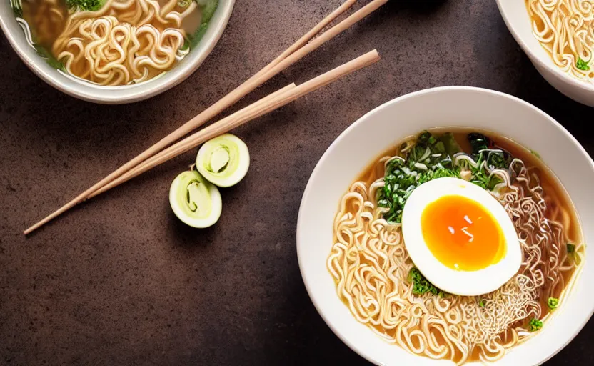 Prompt: a bowl of ramen soup, natural light, cinematic lighting, 8 k