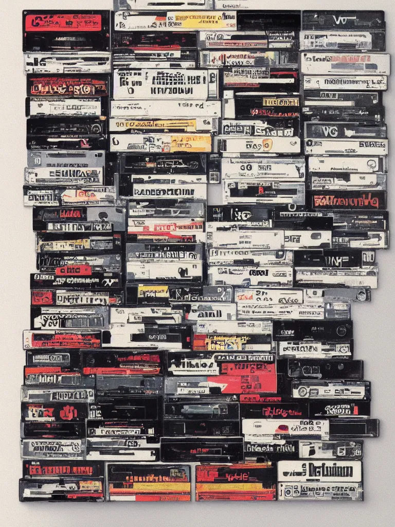 Prompt: Blank VHS tape box art