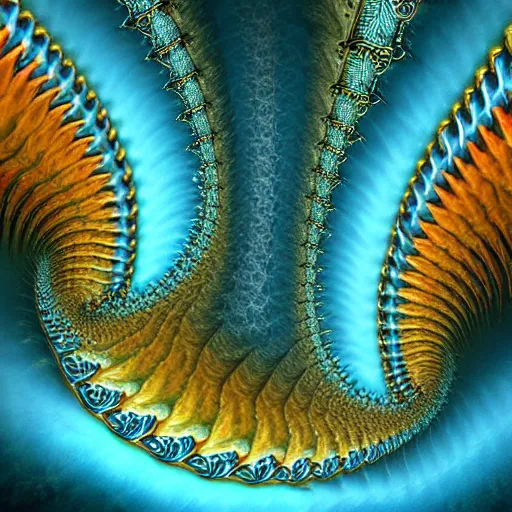 Image similar to fantasy art hyper realistic ai created interesting bizarre fractal tsunami fantastic art award winning best ultra detailed magnificent