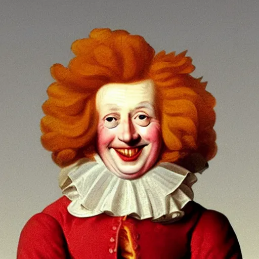 Image similar to 18th century King Ronald mcdonald