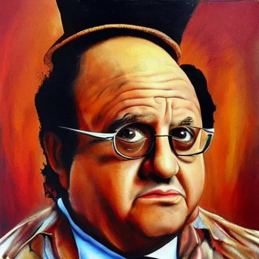 Image similar to danny devito painted in the style of salvador dali, salvador dali, danny devito, detailed, painting