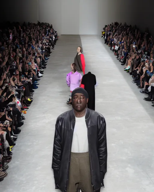 Image similar to hyperrealistic and heavy detailed 2321s Yeezy runway show of Pikachu , Leica SL2 50mm, vivid color, high quality, high textured