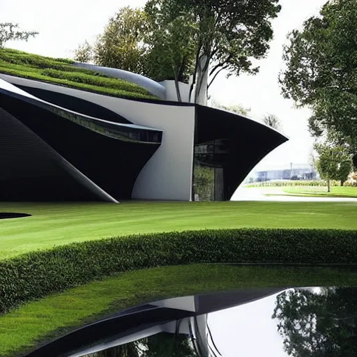 Image similar to house designed by zaha hadid