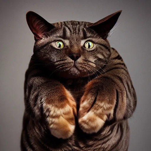 Image similar to a tardigrade - cat - hybrid, animal photography