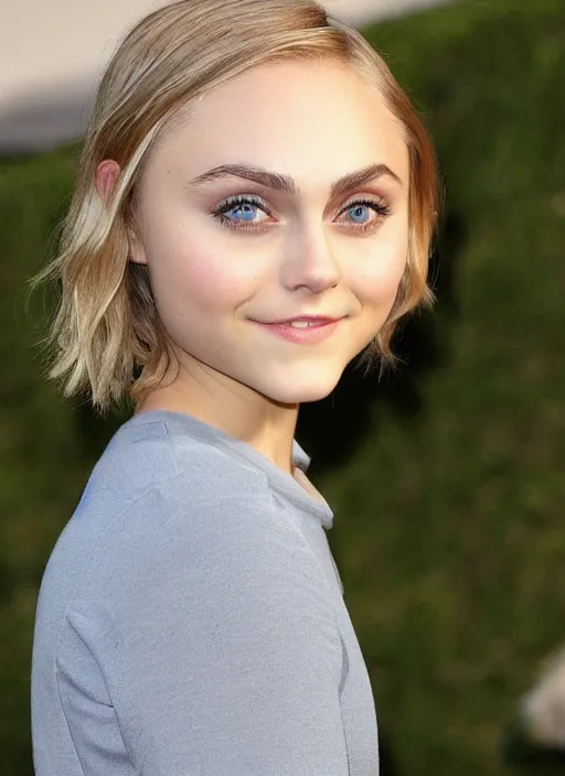 Image similar to annasophia robb bowl haircut, bouguereau