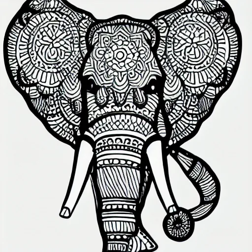 Prompt: elephant Coloring Books For Kids Cool