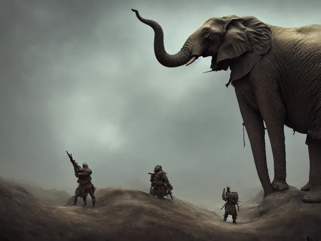 Prompt: war elephant in taiga, by beksinski, by alfred mucha, highly detailed, epic, octane render, excellent composition, 8 k, trending on artstation, cinematic lighting, masterpiece, behance contest winner, stunning, gorgeous, much wow
