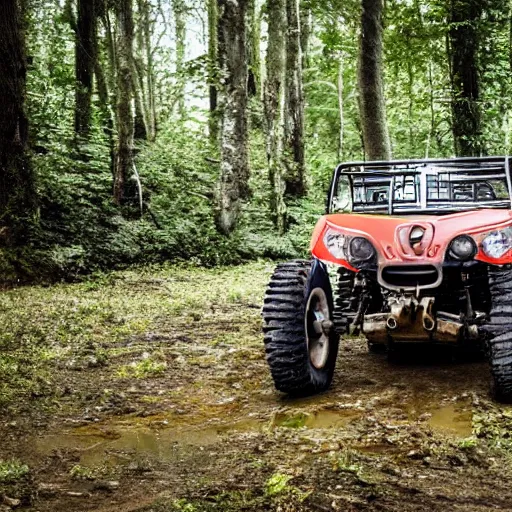 Prompt: off road buggy in the forest, driver is smilimg, artstatiom, 4 k, incredibly detailed