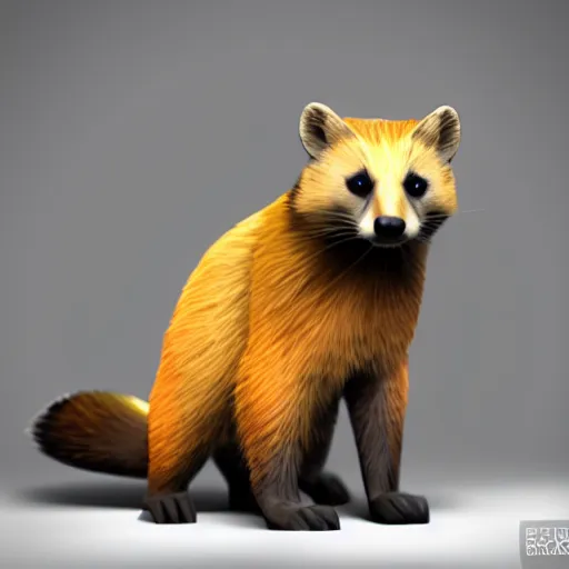 Prompt: low poly mine marten, unreal engine, 4k render