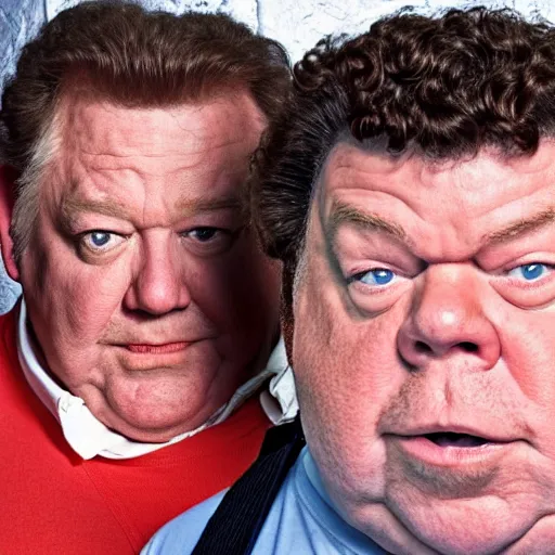 Image similar to live-action-Wario-hollywood movie casting, played by George Wendt, posing for poster photography