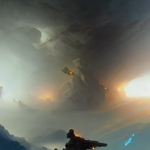 Image similar to a halo war made by ivan aivazovsky, peter mohrbacher, greg rutkowski volumetric light effect broad light oil painting painting fantasy art style sci - fi art style realism premium prints available artwork unreal engine