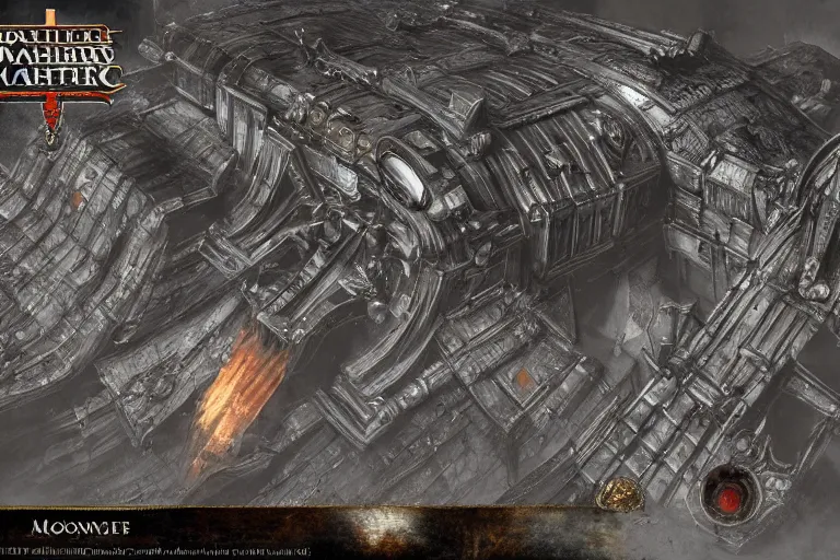 Prompt: monolothic space ship, warhammer 40k, dark souls 3 level, epic scale, gothic scifi