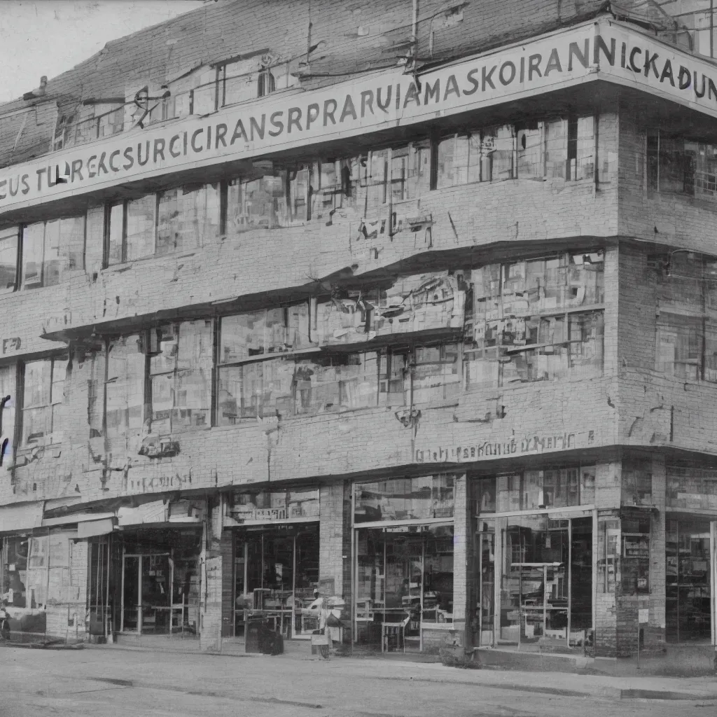 Image similar to A photograph of a building of a supermarket called TURCZYN