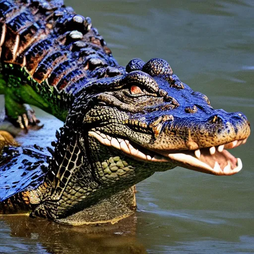 Image similar to an alligator with elon musk's head, high res photograph,