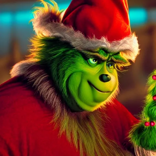 Prompt: john goodman as the grinch in the movie the grinch, still from movie, cinematic, 4 k, octane render,