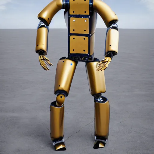 Image similar to photo of a rocket shaped humanoid robot man