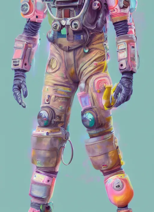 Image similar to detailed full body concept art illustration colorful pastel painting of an anthropomorphic space pilot in full intricate clothing, ultra detailed, digital art, octane render, 4K