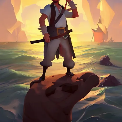 Image similar to painting jack the pirate on sea of thieves game avatar hero mermaid smooth face median photoshop filter cutout vector behance hd by jesper ejsing, by rhads, makoto shinkai and lois van baarle, ilya kuvshinov, rossdraws, illustration, art by ilya kuvshinov and gustav klimt