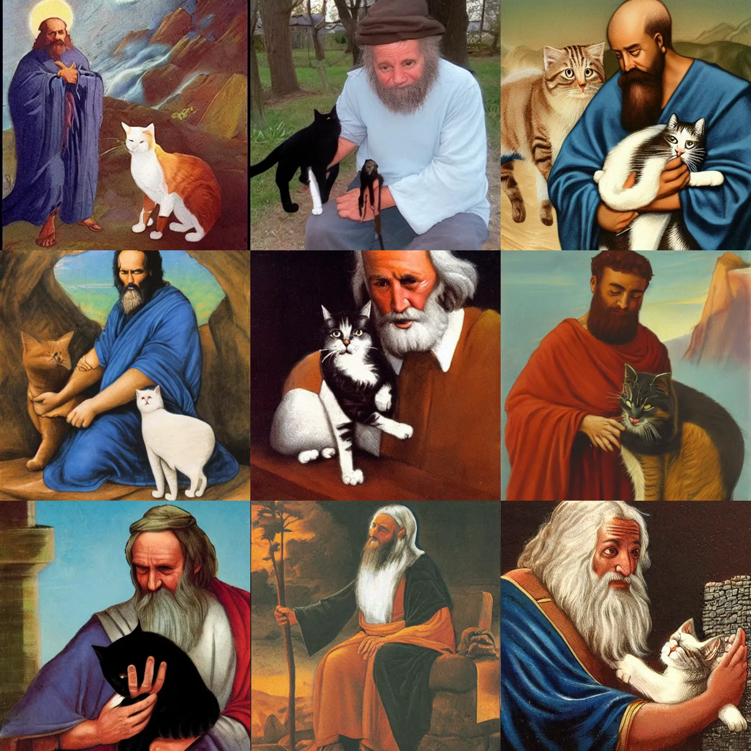 Prompt: moses with cat