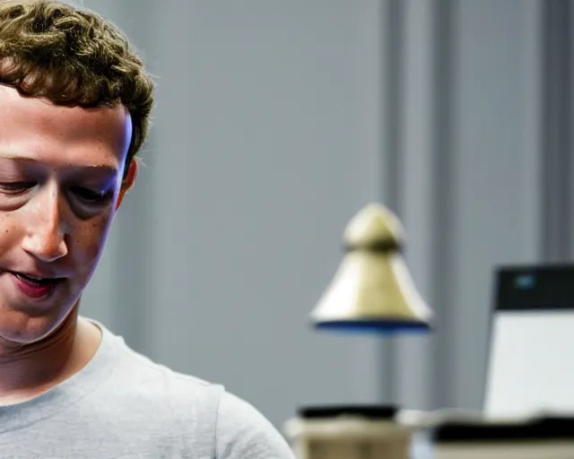Image similar to mark zuckerberg plays termiantor, scene where his endoskelet gets exposet,