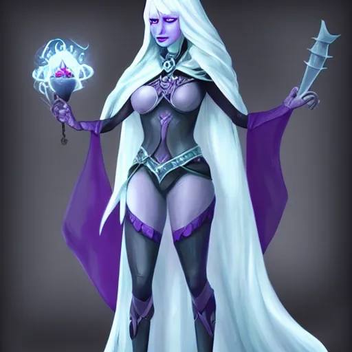 Image similar to drow priestess d&d character commission, featured on ArtStation