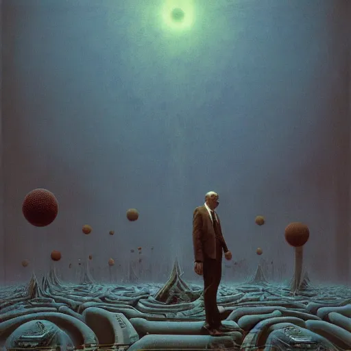 Image similar to fbi agent having psychedelic geometric visions, beksinski, wayne barlowe, very coherent symmetrical artwork, cinematic, hyper realism, high detail, octane render, 8 k