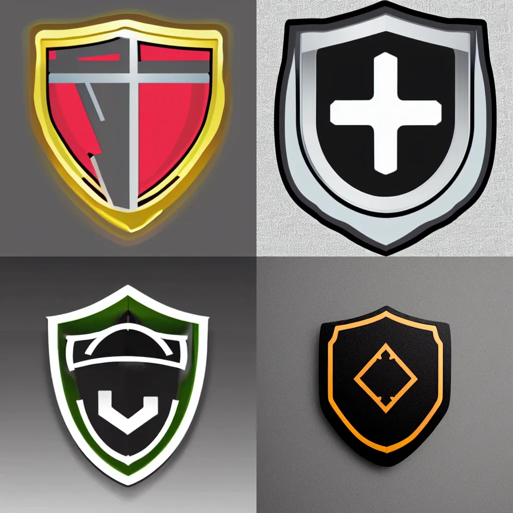 Prompt: shield with magnet on it, icon