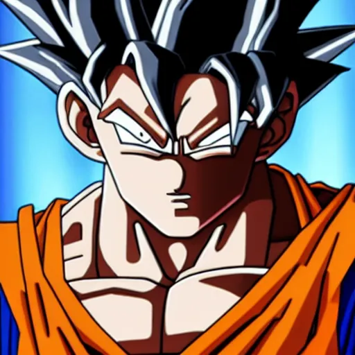 Image similar to Goku, head and shoulders portrait, studio lighting