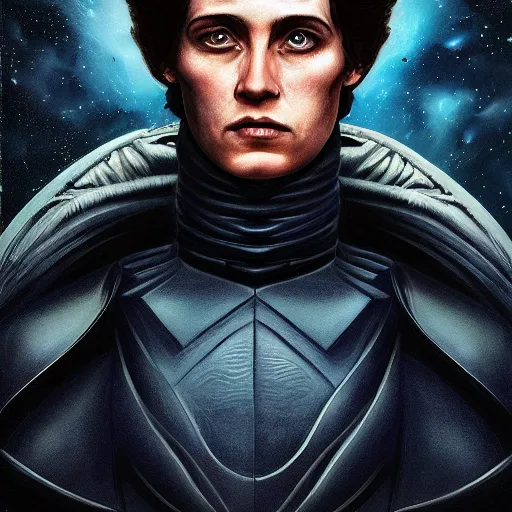 Prompt: realistic paul atreides emperor of the known universe, perfect dramatic and dark portrait by rabbitary b, trending on artstation, deviantart, dune