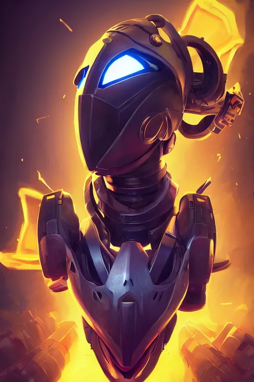 Image similar to epic mask helmet robot ninja portrait stylized as fornite style game design fanart by concept artist gervasio canda, behance hd by jesper ejsing, by rhads, makoto shinkai and lois van baarle, ilya kuvshinov, rossdraws global illumination radiating a glowing aura global illumination ray tracing hdr render in unreal engine 5