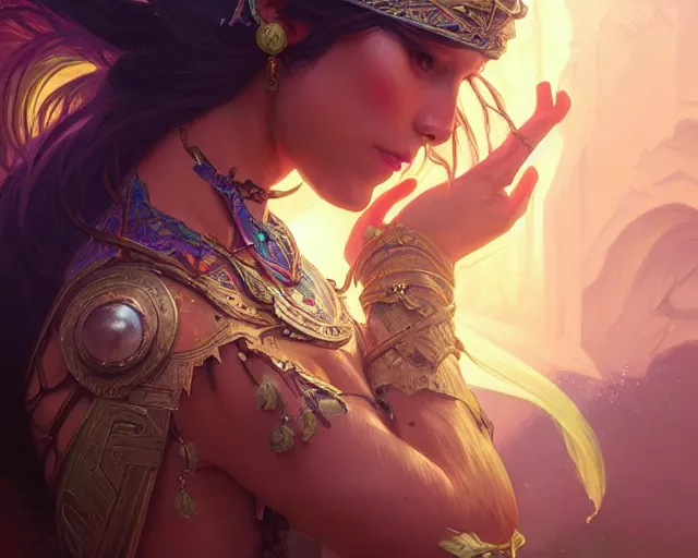 Image similar to if sound had colour, deep focus, d & d, fantasy, intricate, elegant, highly detailed, digital painting, artstation, concept art, matte, sharp focus, illustration, hearthstone, art by artgerm and greg rutkowski and alphonse mucha