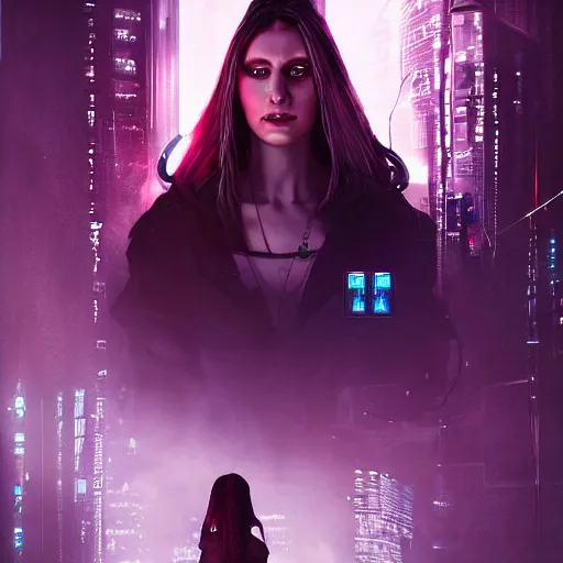 Image similar to the portrait of a cyberpunk woman in a dark fantasy, 4 k, underground atmosphere