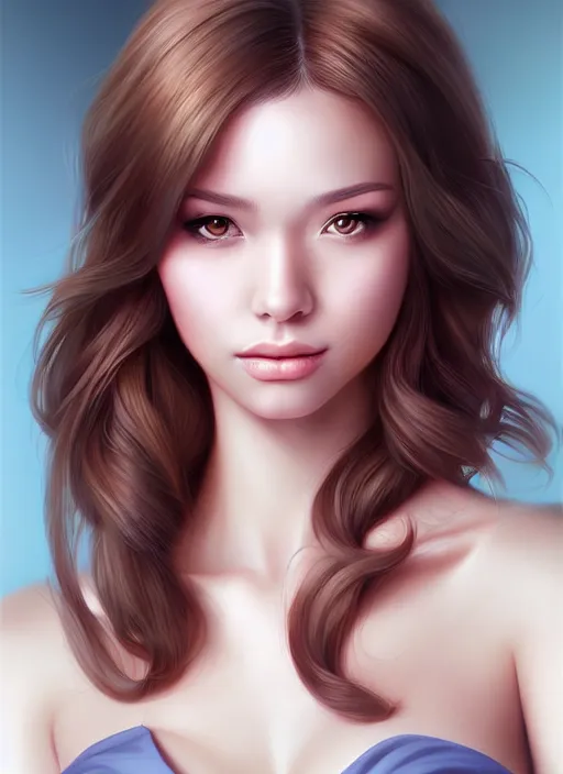 Image similar to a portrait of a pretty young lady by artgerm