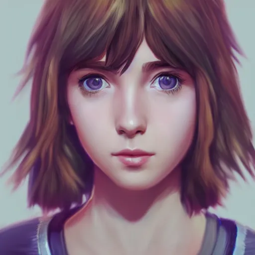 Image similar to a selfie of max caulfield, fantasy, intricate, young and cute, highly detailed, digital painting, artstation, concept art, smooth, sharp focus, illustration, unreal engine, life is strange, Edouard Caplain