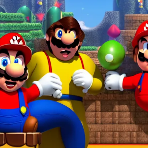 Image similar to Jack Black as Super Mario in the live-action Super Mario Bros movie