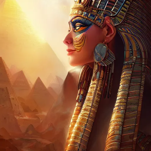 Image similar to egypt by artgerm and wlop and scott fischer and seb mckinnon, digital art, highly detailed, wide shot, intricate, fantasy, mystical, sharp focus, Trending on Artstation HQ, deviantart, unreal engine 5, 4K UHD image