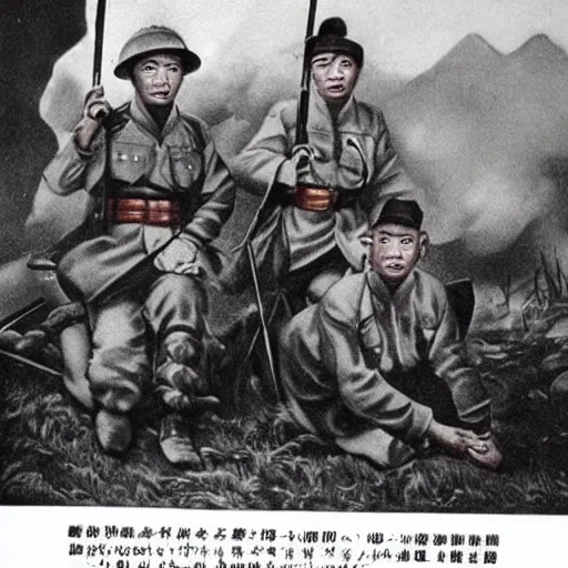 Image similar to the japanese and the chinese war photo realistic 1 9 3 9