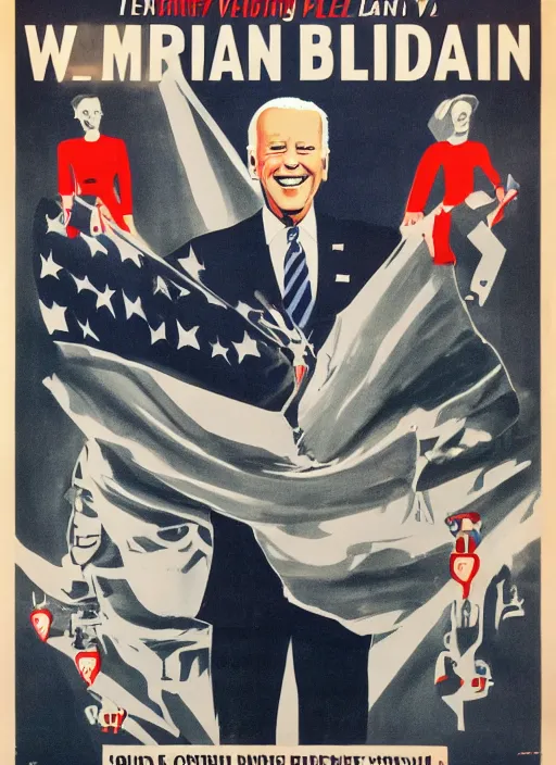 Image similar to joe biden in a ww 2 propaganda poster