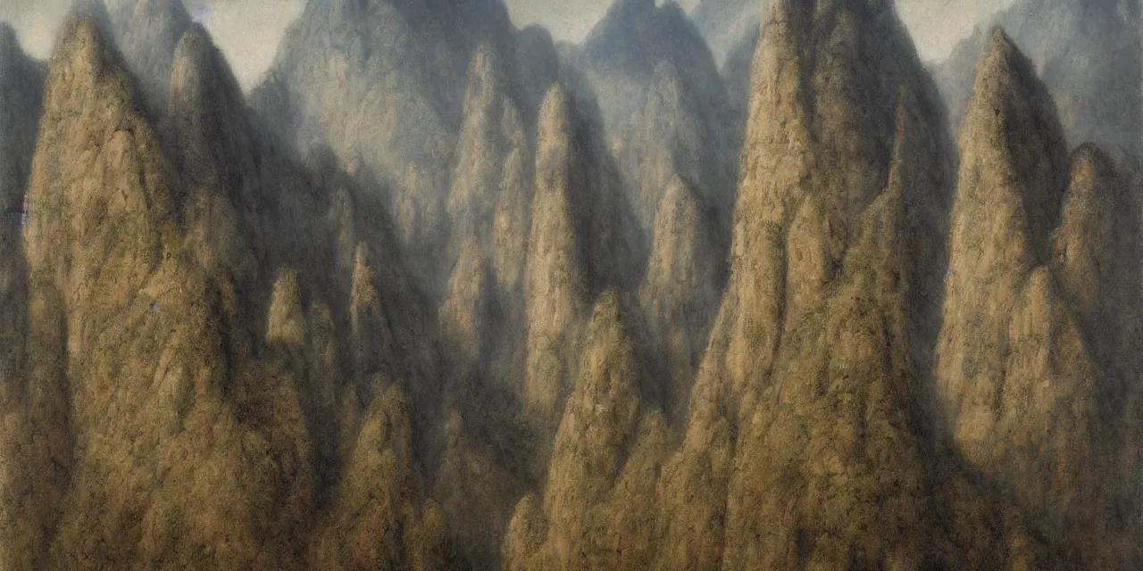 Image similar to huangshan by odd nerdrum,