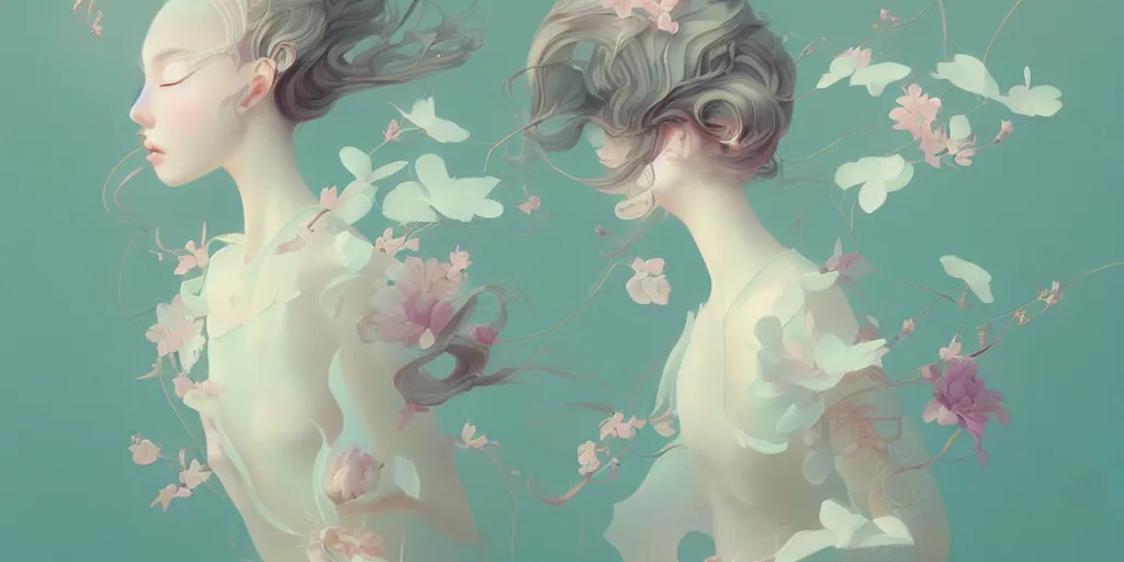 Image similar to breathtaking delicate detailed concept art illustration, by hsiao - ron cheng, bizarre compositions, exquisite detail, pastel colors, ornate background, 8 k