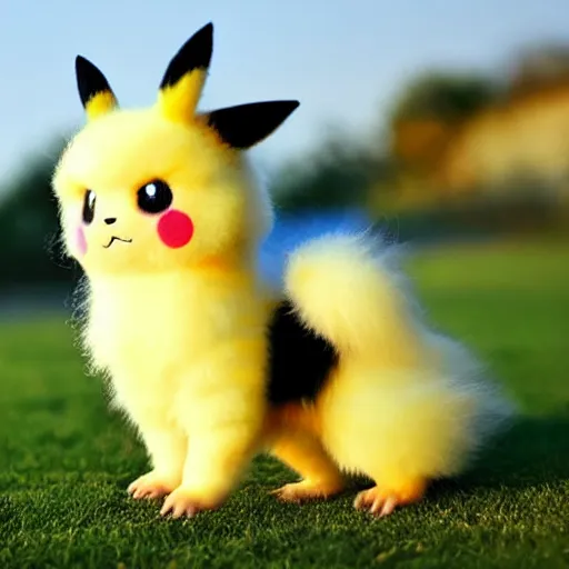 Image similar to real life pokemon, cute!!!, adorable!!!, fluffy!!!, ultra realistic!!!, golden hour, sharp focus