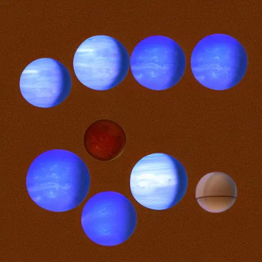 Image similar to aiens playing marbles in shape of planets , digital art