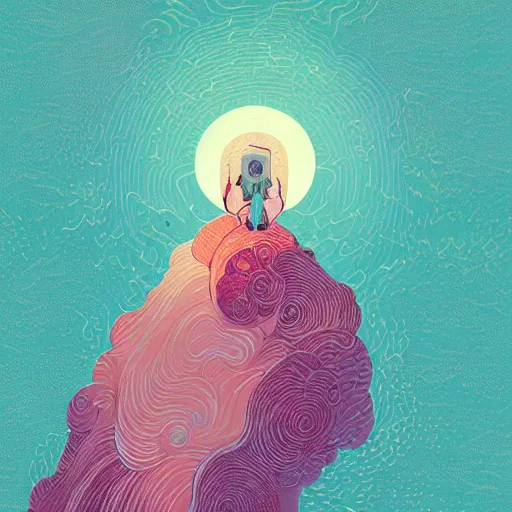 Image similar to illustration of to be screaming, by Victo Ngai and James Gilleard