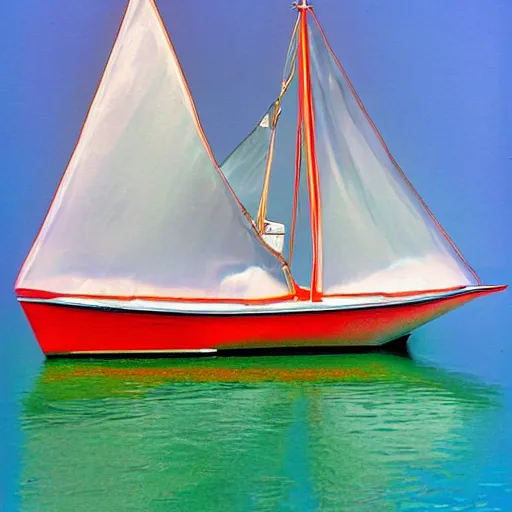 Image similar to colorful sailboat, photorealism, velvia film