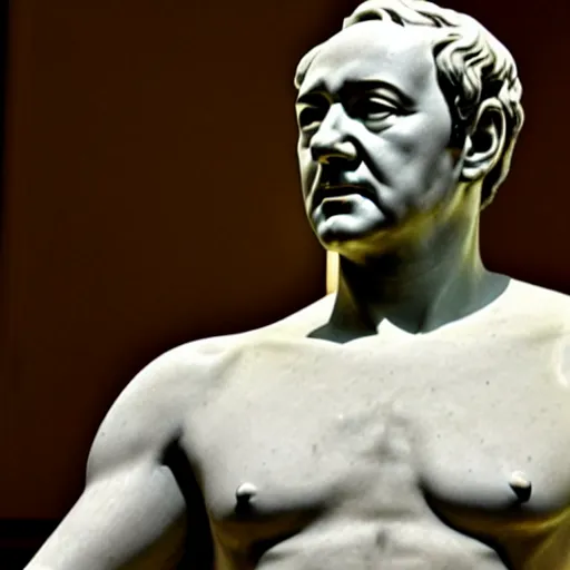 Image similar to kevin spacey as a greek marble statue