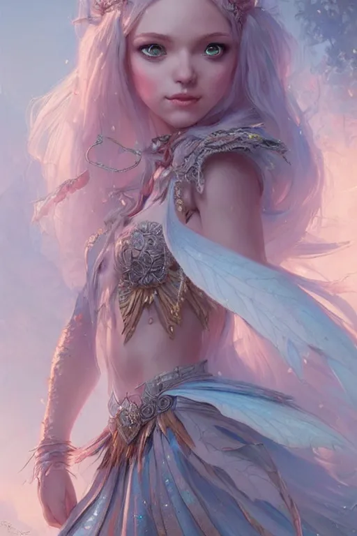 Image similar to fairy princess, highly detailed, d & d, fantasy, highly detailed, digital painting, trending on artstation, concept art, sharp focus, illustration, art by artgerm and greg rutkowski and magali villeneuve